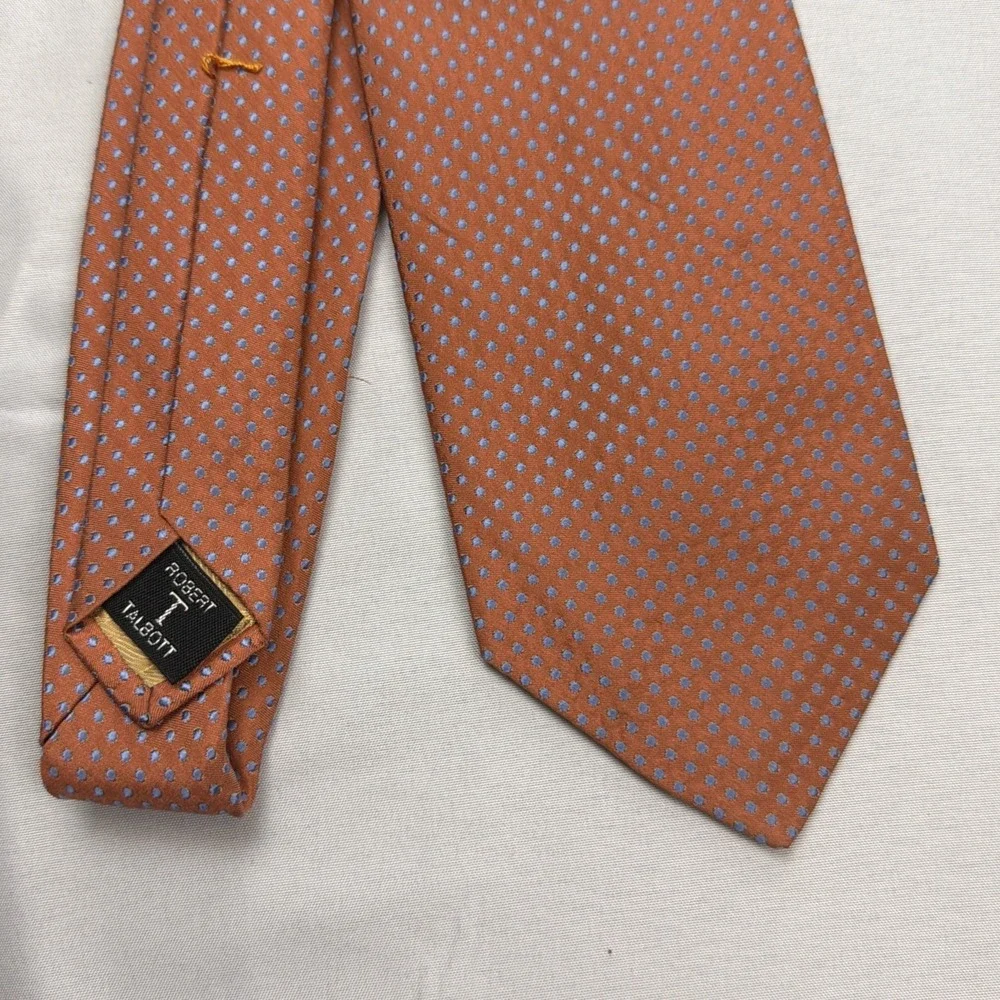 Robert‎ Talbot Best of Class Men's Tie 100% Silk Orange Polka Dot / 61